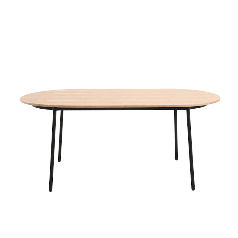 Ensemble repas 7 pièces en acier noir avec 6 chaises et table Collection Tule