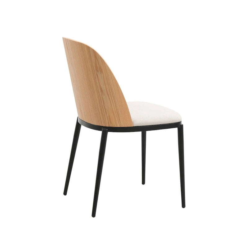 Ensemble repas 7 pièces en acier noir avec 6 chaises et table Collection Tule