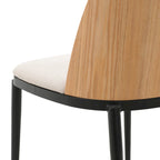 Ensemble repas 7 pièces en acier noir avec 6 chaises et table Collection Tule
