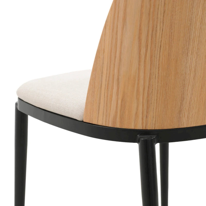 Ensemble repas 7 pièces en acier noir avec 6 chaises et table Collection Tule