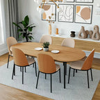 Ensemble repas 7 pièces en acier noir avec 6 chaises et table Collection Tule
