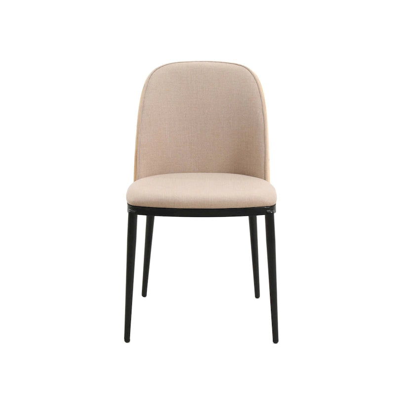 Ensemble repas 7 pièces en acier noir avec 6 chaises et table Collection Tule