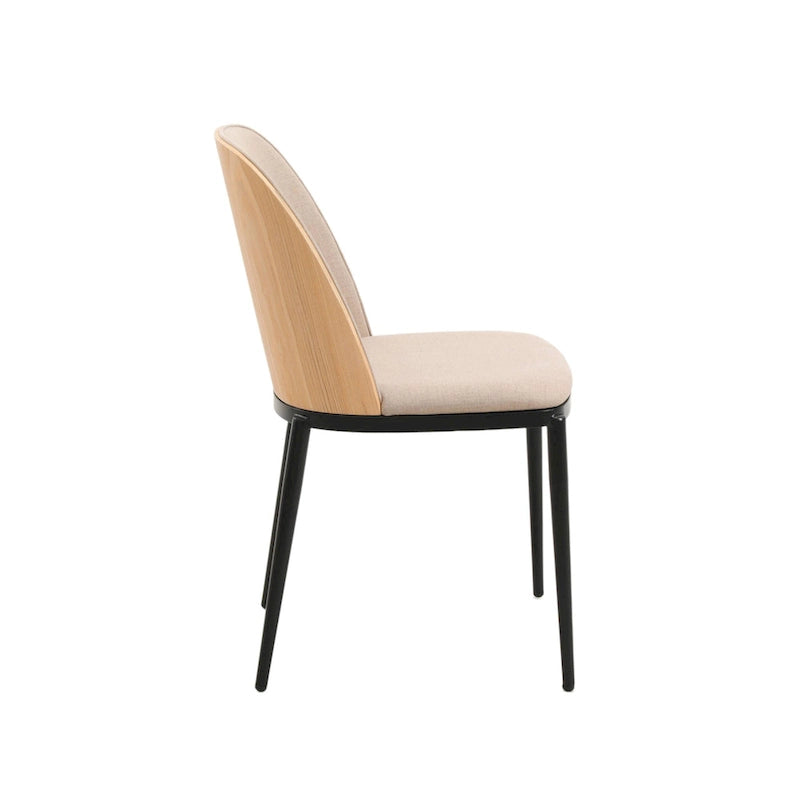 Ensemble repas 7 pièces en acier noir avec 6 chaises et table Collection Tule