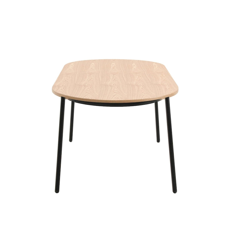 Ensemble repas 7 pièces en acier noir avec 6 chaises et table Collection Tule