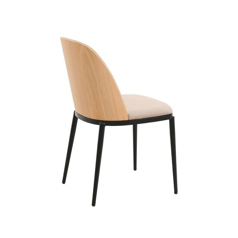 Ensemble repas 7 pièces en acier noir avec 6 chaises et table Collection Tule
