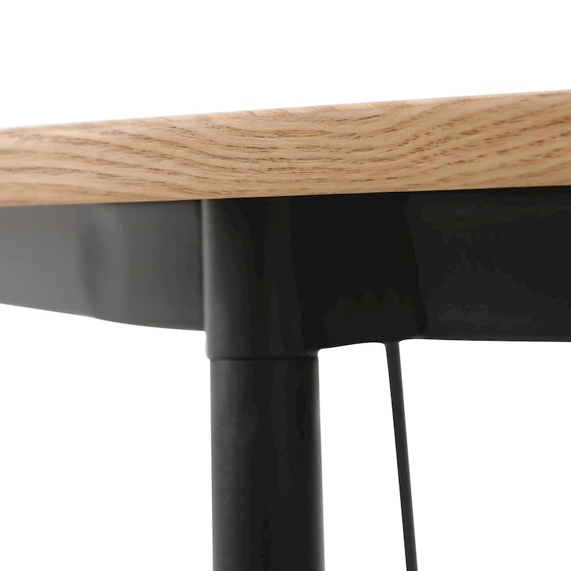 Ensemble repas 7 pièces en acier noir avec 6 chaises et table Collection Tule