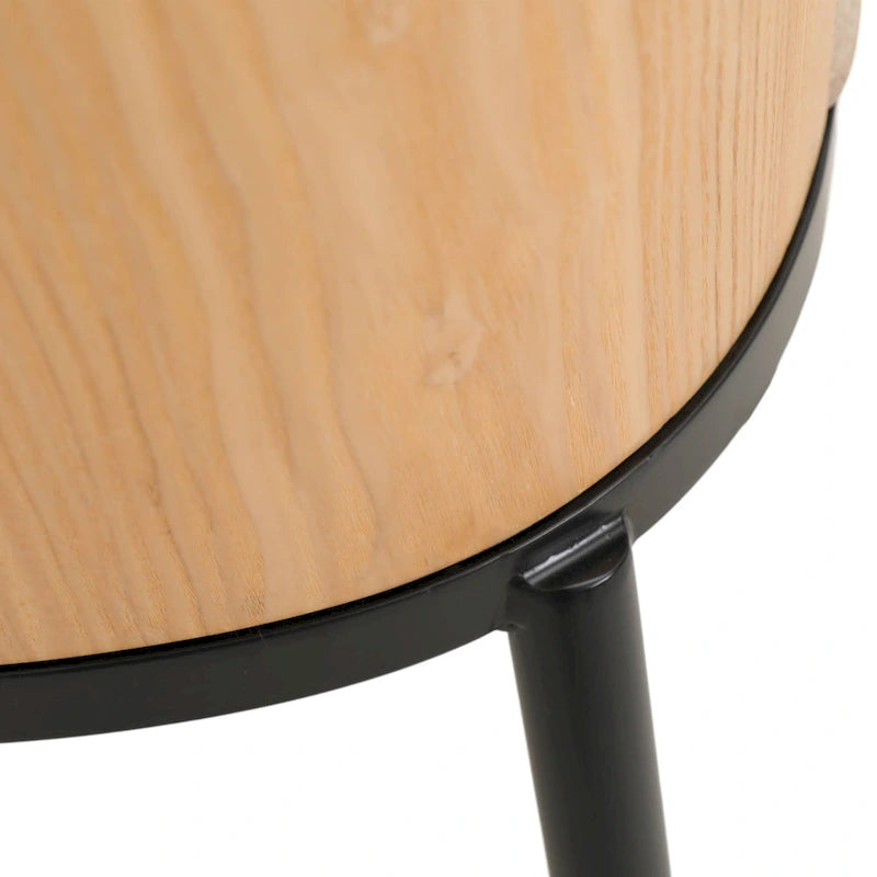 Ensemble repas 7 pièces en acier noir avec 6 chaises et table Collection Tule
