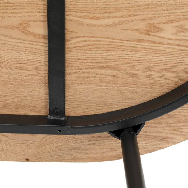 Ensemble repas 7 pièces en acier noir avec 6 chaises et table Collection Tule