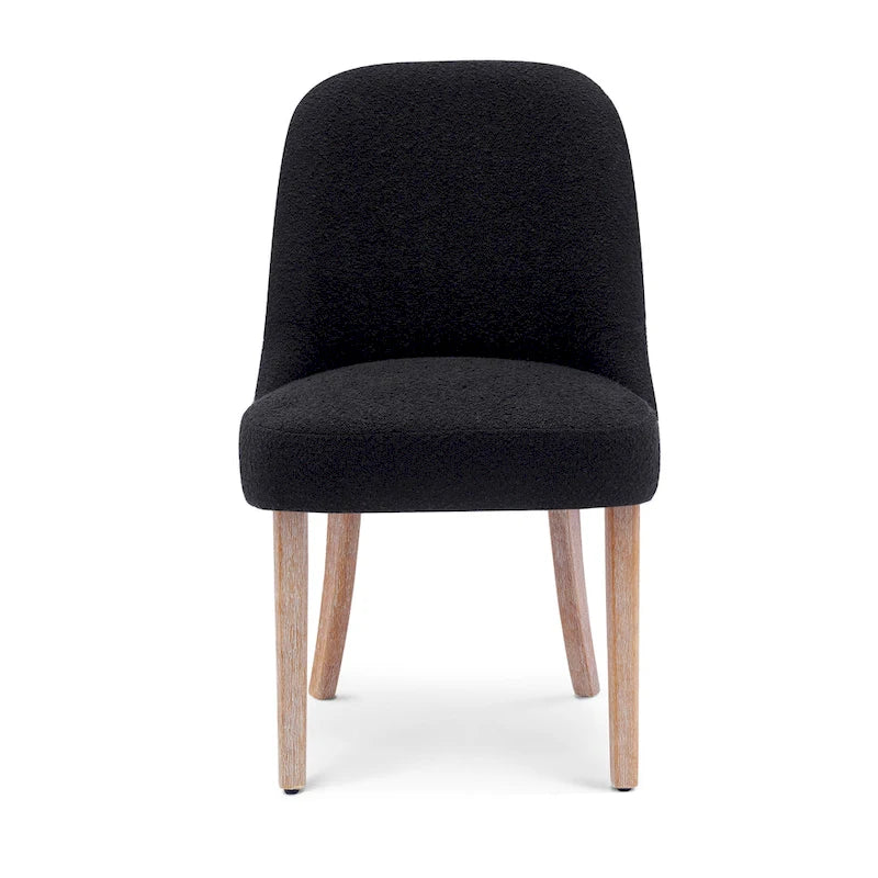 Chaise d'appoint rembourrée en polyester bouclé - Résistante à l'eau et aux taches