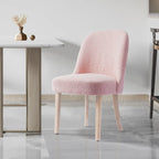 Chaise d'appoint rembourrée en polyester bouclé - Résistante à l'eau et aux taches