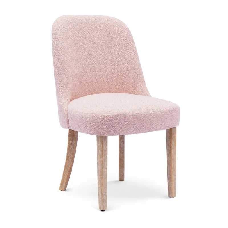 Chaise d'appoint rembourrée en polyester bouclé - Résistante à l'eau et aux taches