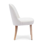 Chaise d'appoint rembourrée en polyester bouclé - Résistante à l'eau et aux taches