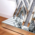 Console moderne argentée avec incrustation de diamants concassés