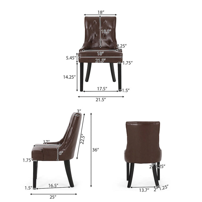 Chaises de salle à manger capitonnées Cheney (Lot de 2)
