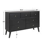 Commode à 7 tiroirs Milo Mid-Century Modern