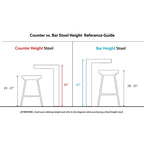 Tabouret de bar à hauteur fixe en métal doré - Lot de 2 - 19,5L x 21l x 38,25H