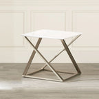 Ensemble de 3 tables d'appoint plateau aspect marbre
