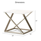 Ensemble de 3 tables d'appoint plateau aspect marbre