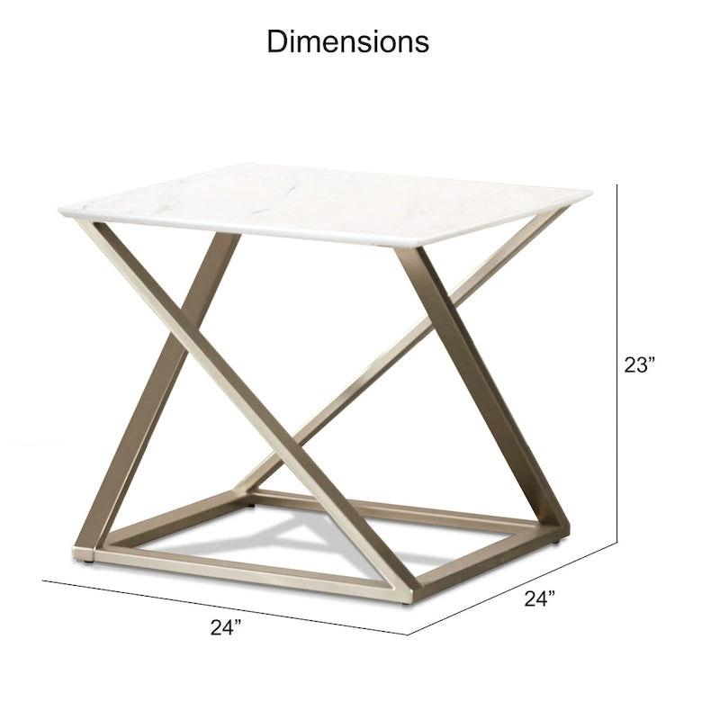 Ensemble de 3 tables d'appoint plateau aspect marbre