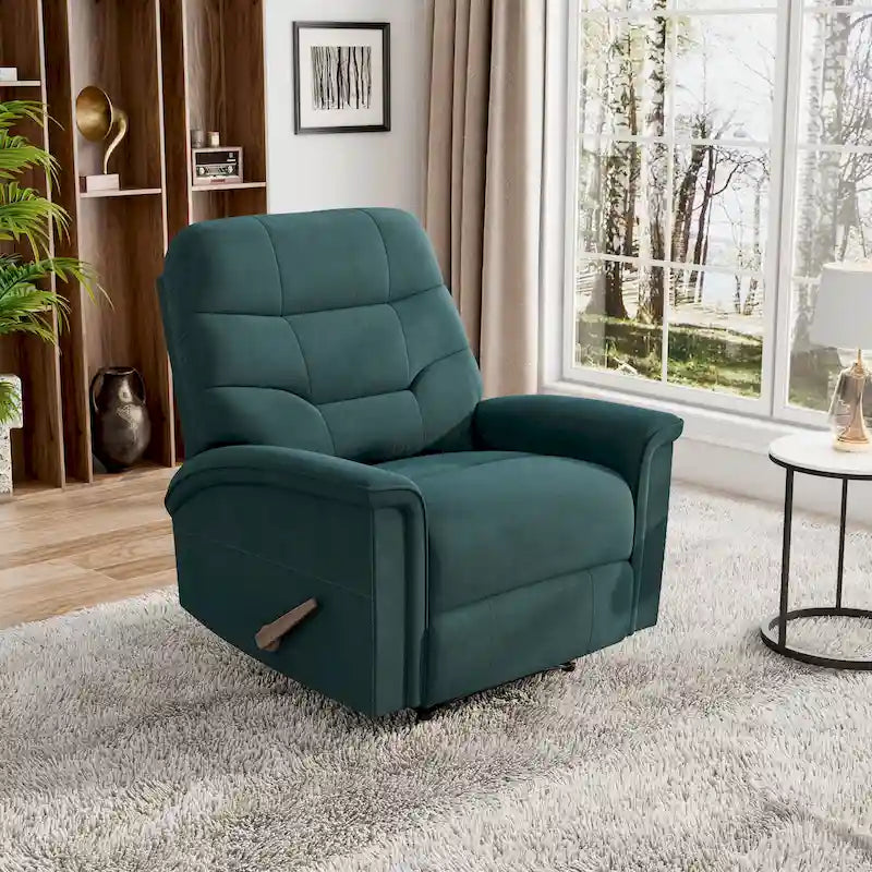 Fauteuil inclinable en microfibre bleu moyen