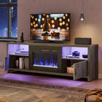 Meuble TV de 70 pouces pour téléviseurs de 75 pouces avec cheminée électrique à LED et meuble - 71 pouces