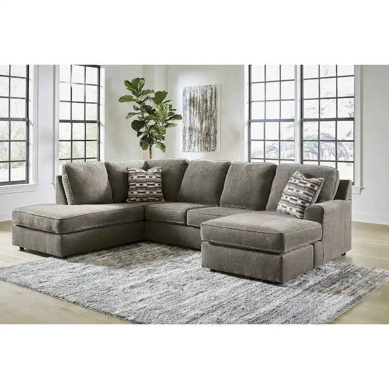 Canapé d'angle 2 places avec méridienne - 125L x 86P x 38H