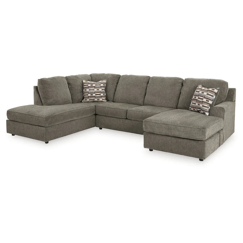 Canapé d'angle 2 places avec méridienne - 125L x 86P x 38H