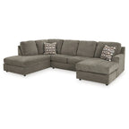 Canapé d'angle 2 places avec méridienne - 125L x 86P x 38H