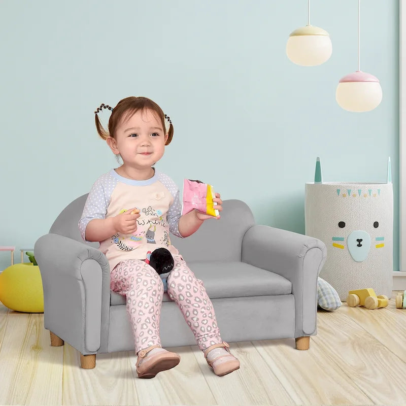Canapé pour enfants, fauteuil à accoudoirs en bois pour la maternelle, canapé pour tout-petits pour chambre d'enfants, jardin d'enfants avec compartiment de rangement caché