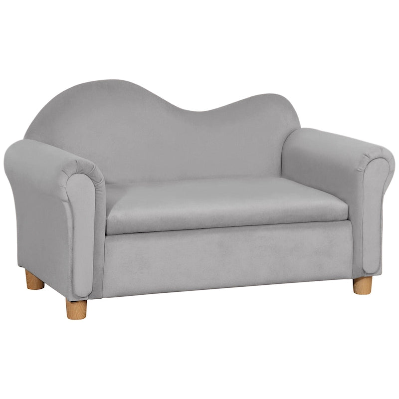 Canapé pour enfants, fauteuil à accoudoirs en bois pour la maternelle, canapé pour tout-petits pour chambre d'enfants, jardin d'enfants avec compartiment de rangement caché