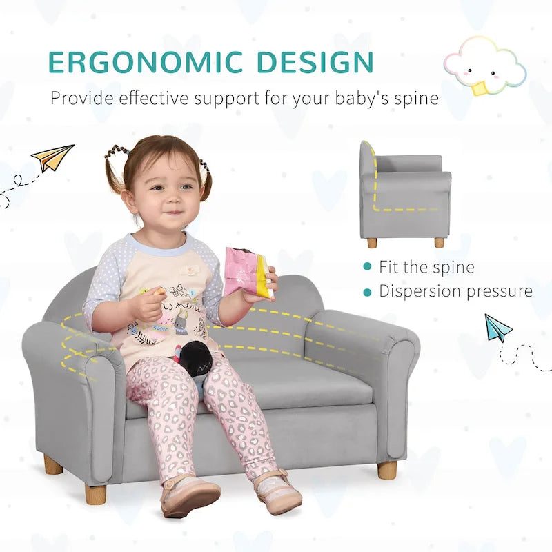 Canapé pour enfants, fauteuil à accoudoirs en bois pour la maternelle, canapé pour tout-petits pour chambre d'enfants, jardin d'enfants avec compartiment de rangement caché