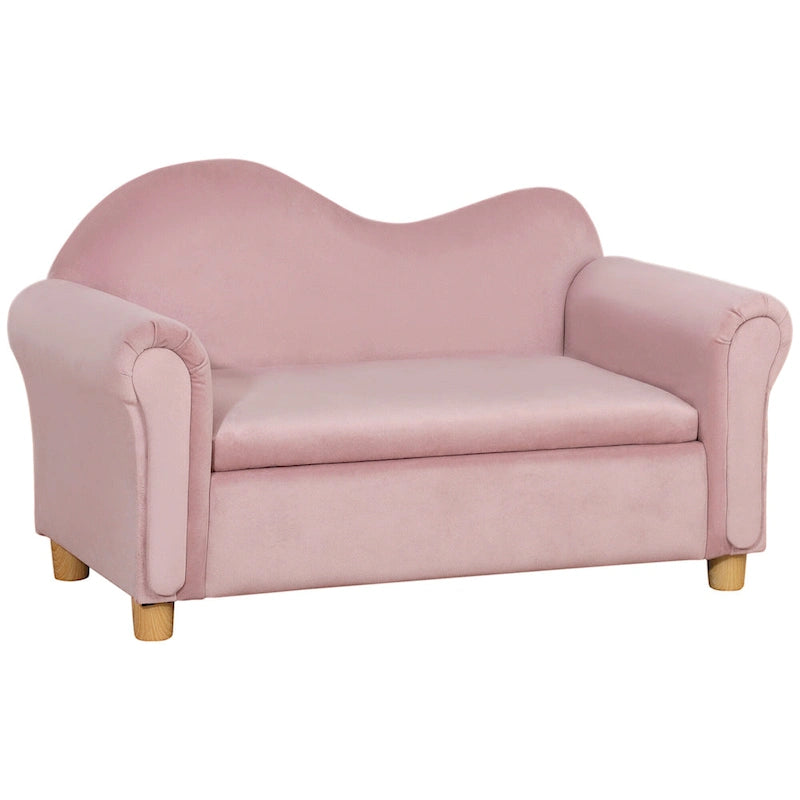 Canapé pour enfants, fauteuil à accoudoirs en bois pour la maternelle, canapé pour tout-petits pour chambre d'enfants, jardin d'enfants avec compartiment de rangement caché