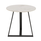 Tables Jurmala en pierre frittée brillante avec piètement en métal gris