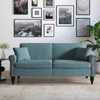 Canapé 73 po avec bras roulés et clous décoratifs, causeuse rembourrée