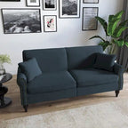 Canapé 73 po avec bras roulés et clous décoratifs, causeuse rembourrée