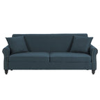 Canapé 73 po avec bras roulés et clous décoratifs, causeuse rembourrée