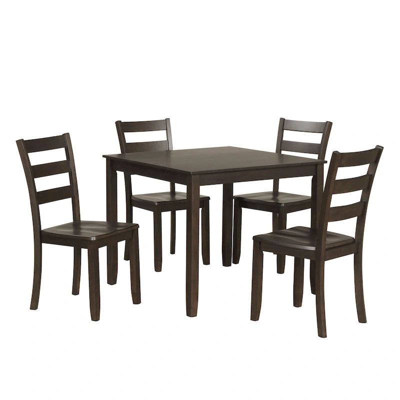 Ensemble de salle à manger 5 pièces en bois massif traditionnel