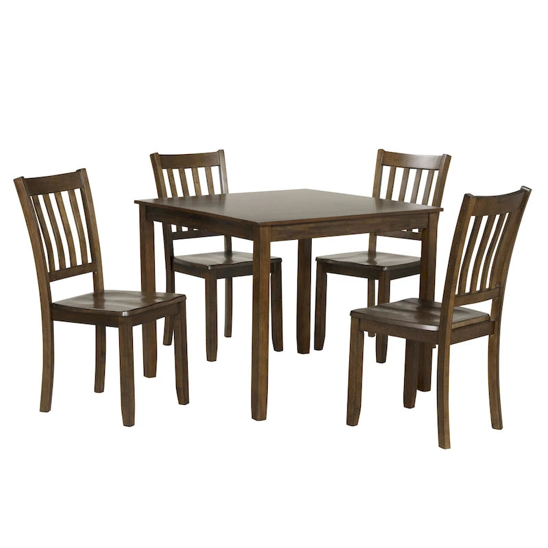 Ensemble de salle à manger 5 pièces en bois massif traditionnel