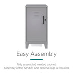 Armoire de rangement compacte à 2 étagères avec porte ventilée, 27,5 po H
