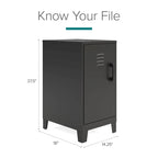 Armoire de rangement compacte à 2 étagères avec porte ventilée, 27,5 po H