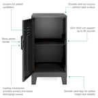 Armoire de rangement compacte à 2 étagères avec porte ventilée, 27,5 po H