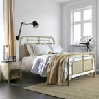 Furniture of America Ways Industrial Metal Panel Bed with Support Legs
