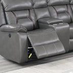 Canapé sectionnel inclinable électrique en similicuir Gel avec chargeur USB
