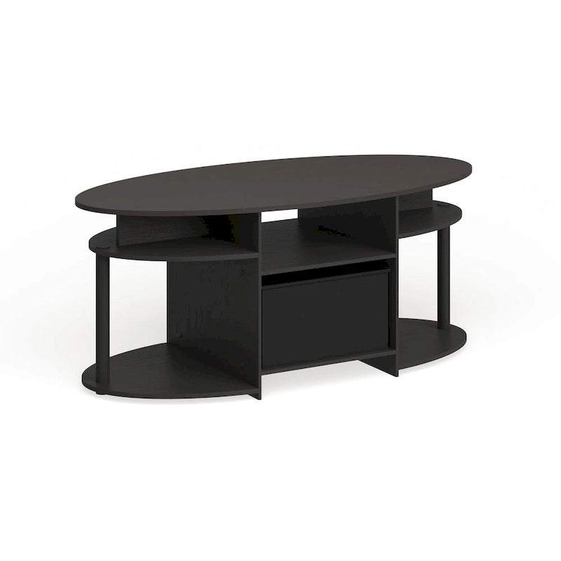 Table basse ovale Astor en noyer