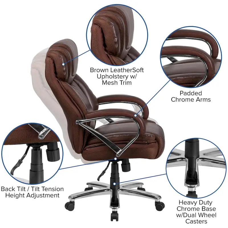 Fauteuil de bureau ergonomique pivotant de direction