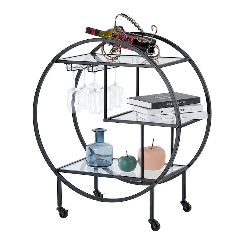 Meuble Bar Roulant - Présentoir d'Accessoires Maison & Alimentaires Élégant et Stylé