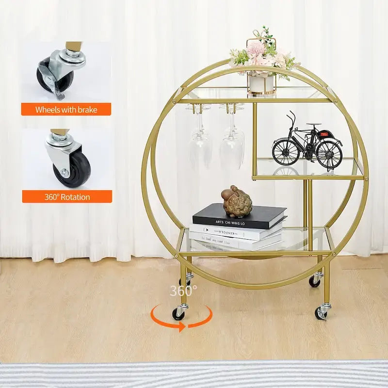 Meuble Bar Roulant - Présentoir d'Accessoires Maison & Alimentaires Élégant et Stylé