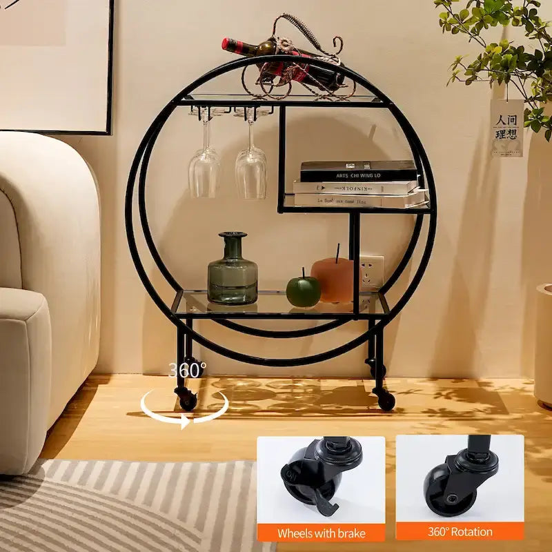 Meuble Bar Roulant - Présentoir d'Accessoires Maison & Alimentaires Élégant et Stylé