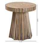 Table d'appoint moderne bohème bicolore en bambou naturel et marron foncé