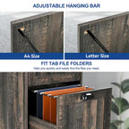 Meuble de classement vertical rustique en bois à 4 tiroirs avec armoire de rangement verrouillable